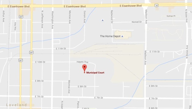 Map of Location of Loveland Municipal Court