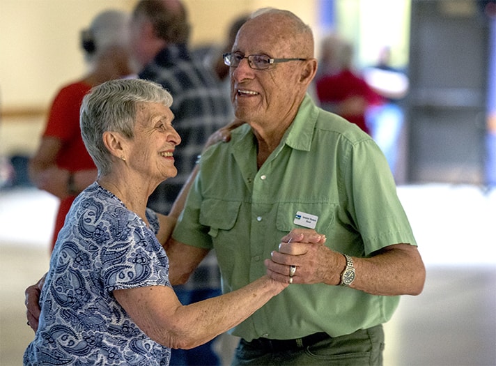 senior couple dancing