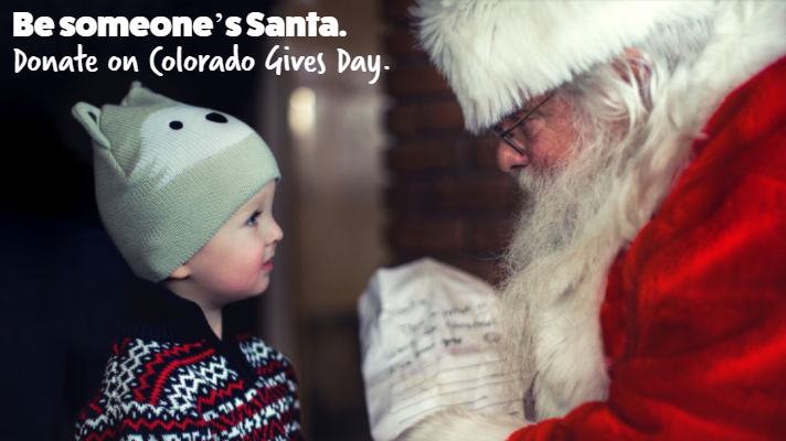 little boy looking up at santa