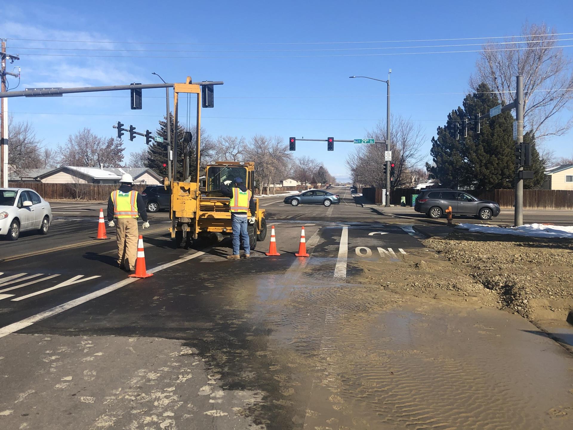 Water crews working on Monroe Avenue