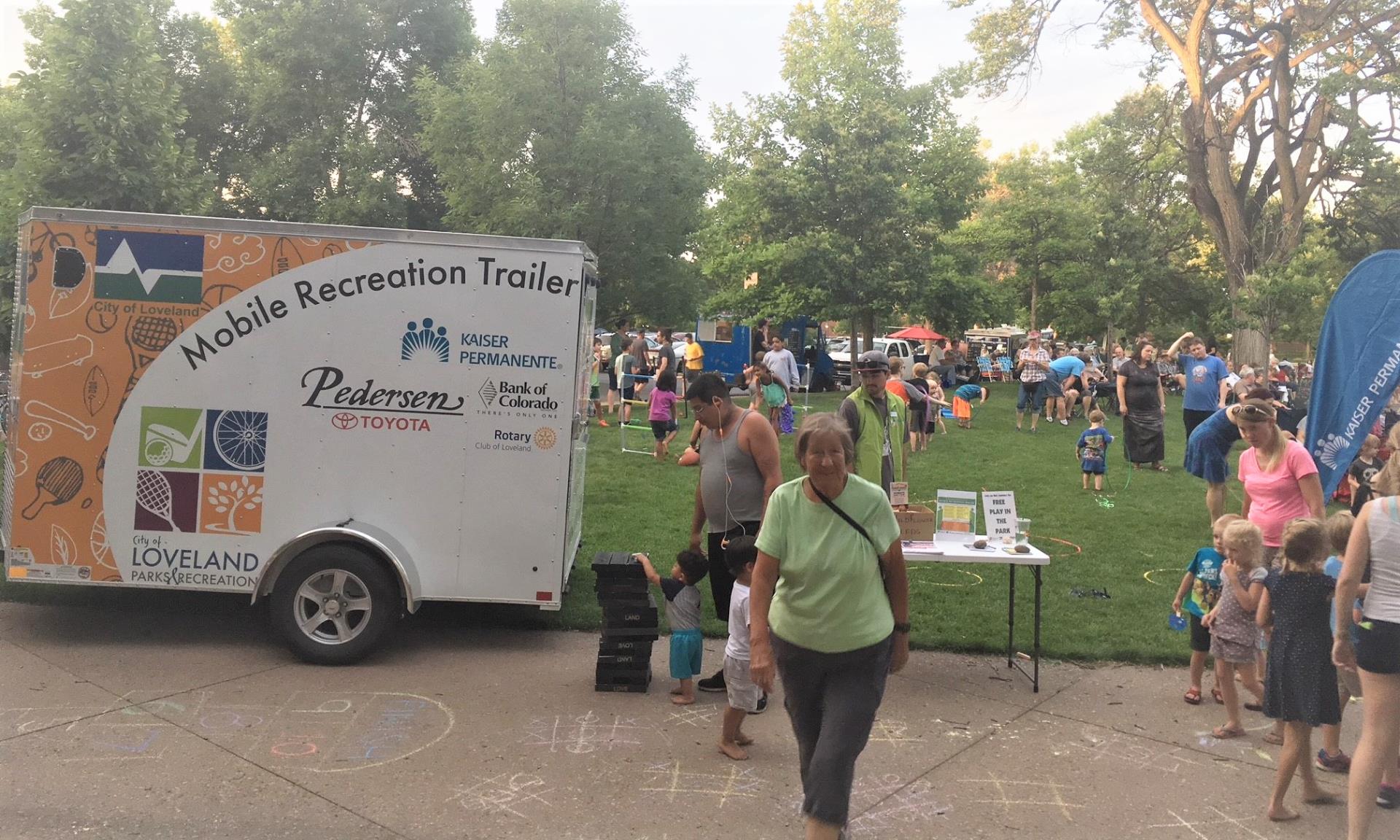 Mobile recreation Trailer at Lagoon Concert