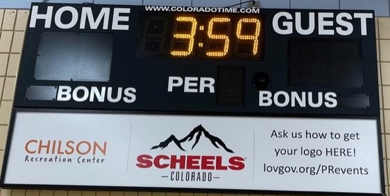 Scoreboard sponsor sign