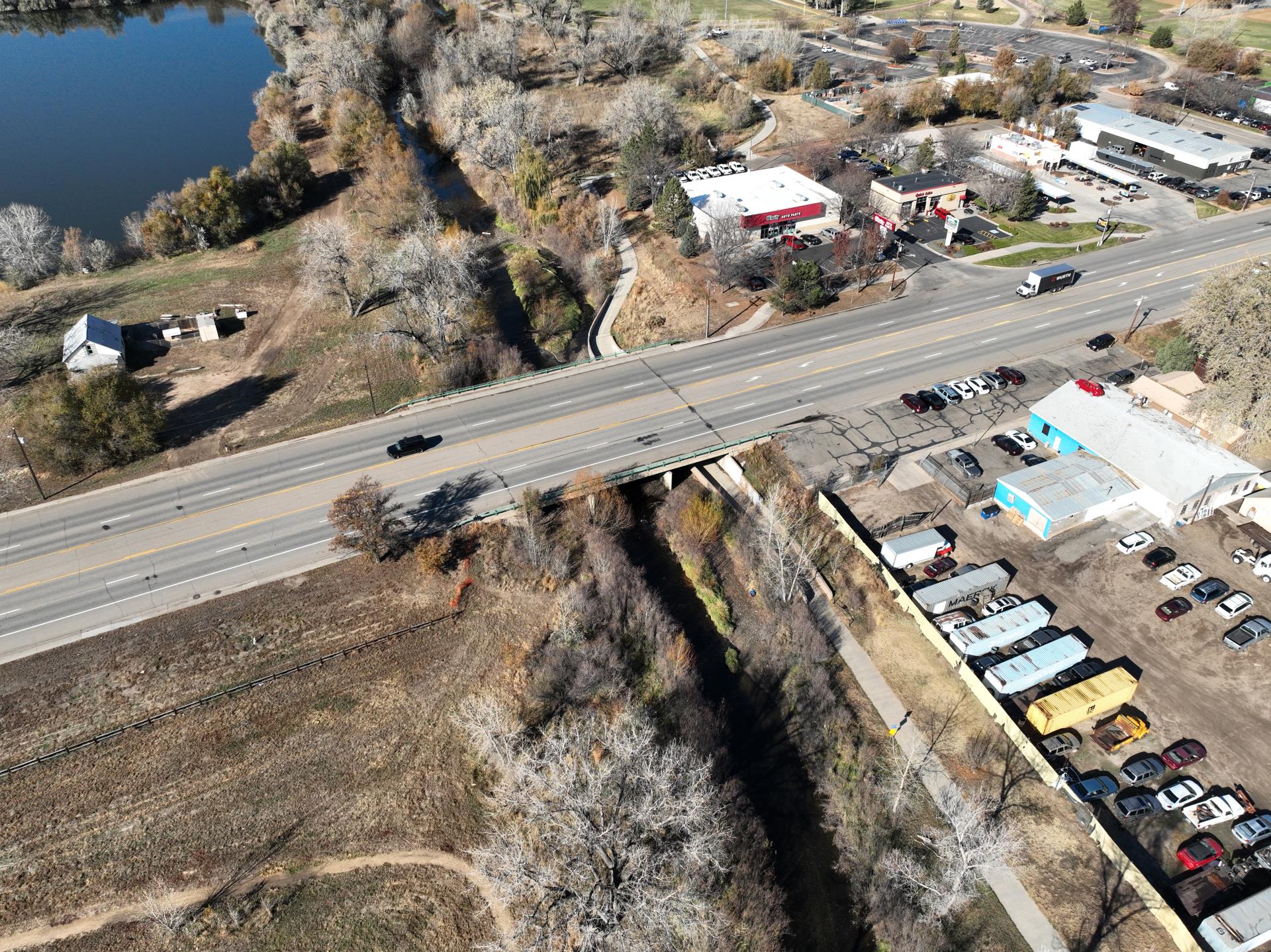 Highway 287 bridge looking to west