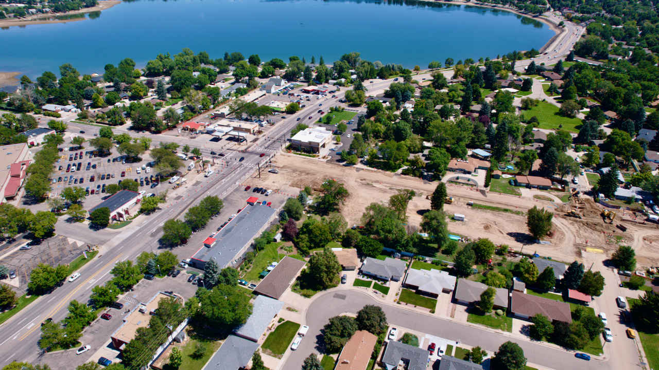 An aerial of the US34 and Taft Avenue Intersection Improvement Project during Phase 2