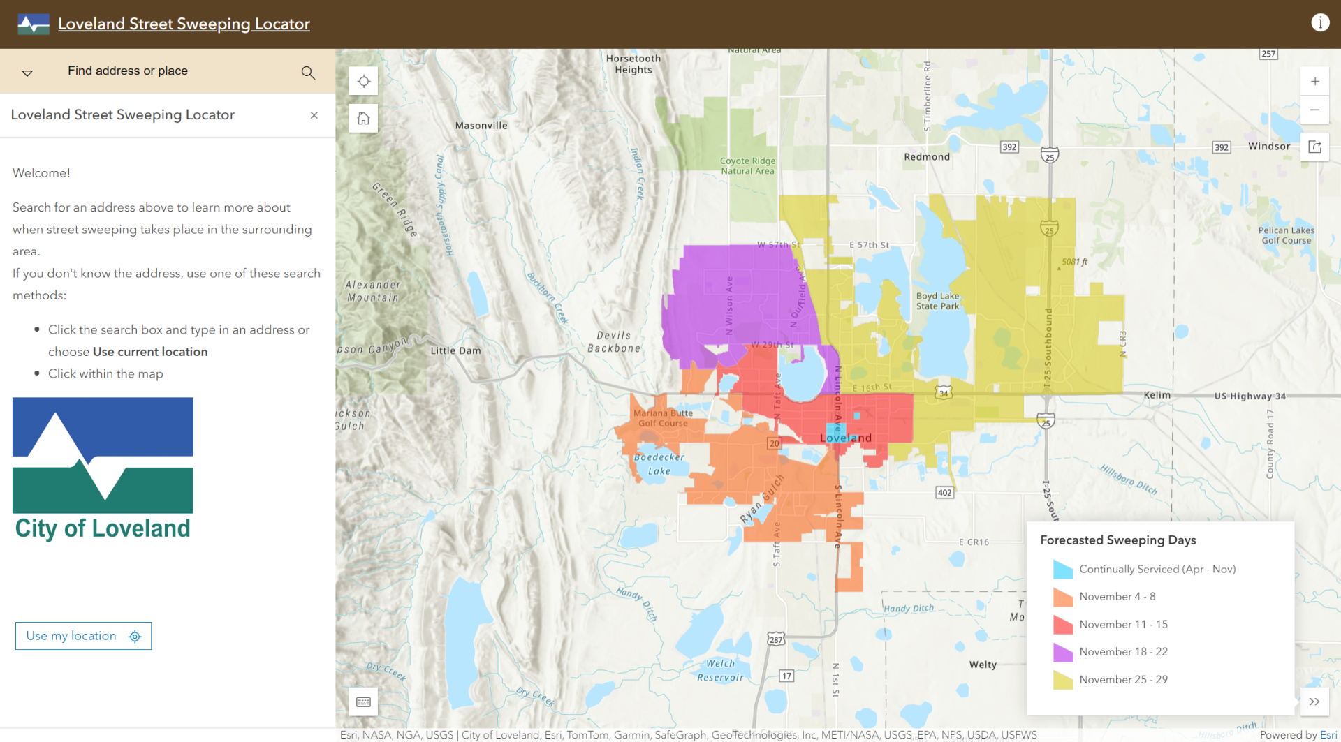 Street Sweeping GIS Map by neighborhood