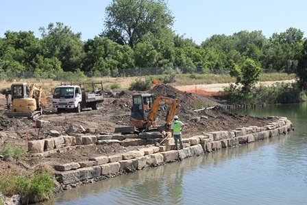 Boulder wall River's Edge